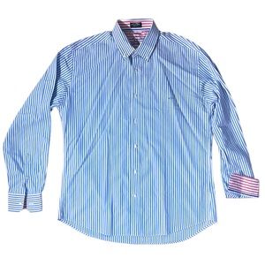 Paul & Shark Men’s Button Up Blue And White Stripped Size 44